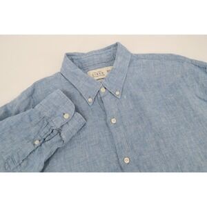 Abercrombie & Fitch Shirt Mens XXL The A&F Linen Collection Button Down Blue 2XL